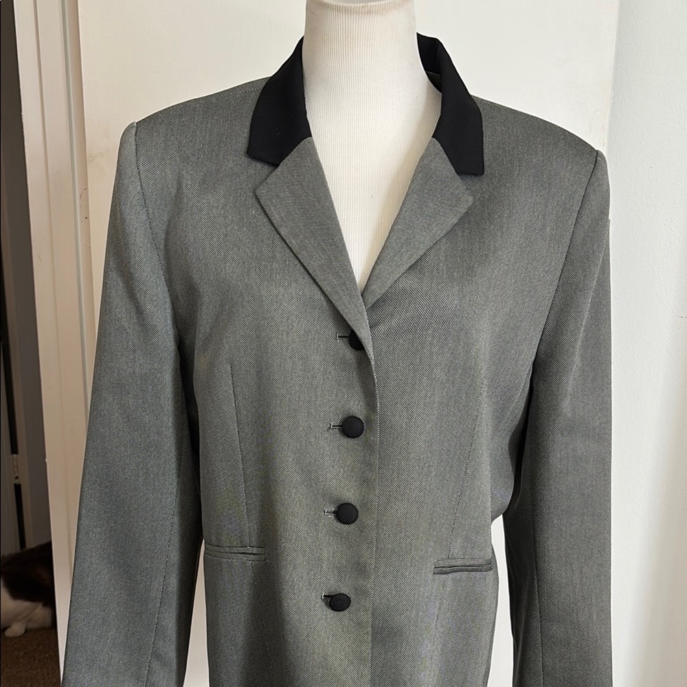 Women's Gray Blazer with Black Accents